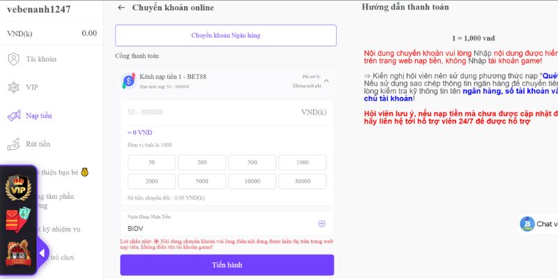 Khám phá phương thức nạp tiền vào ví cá cược BET88